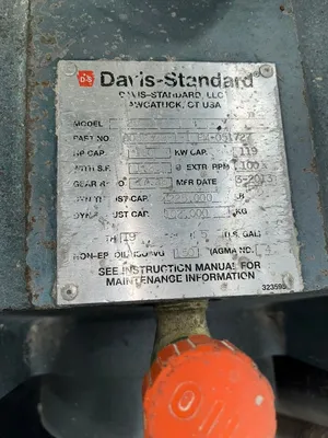 75mm Davis Standard “Super Blue” Extruder 24:1 – Air Cooled 2013