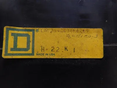 Square D LAF2640036M6269 Circuit Breaker 400A 2P 600VAC Used