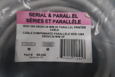 25 ft., DB25/C36 M/M Parallel Printer Cable