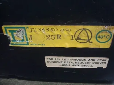 Square D IL343501021 I-Line Current Limiting Circuit Breaker 350 Amps 480V Used