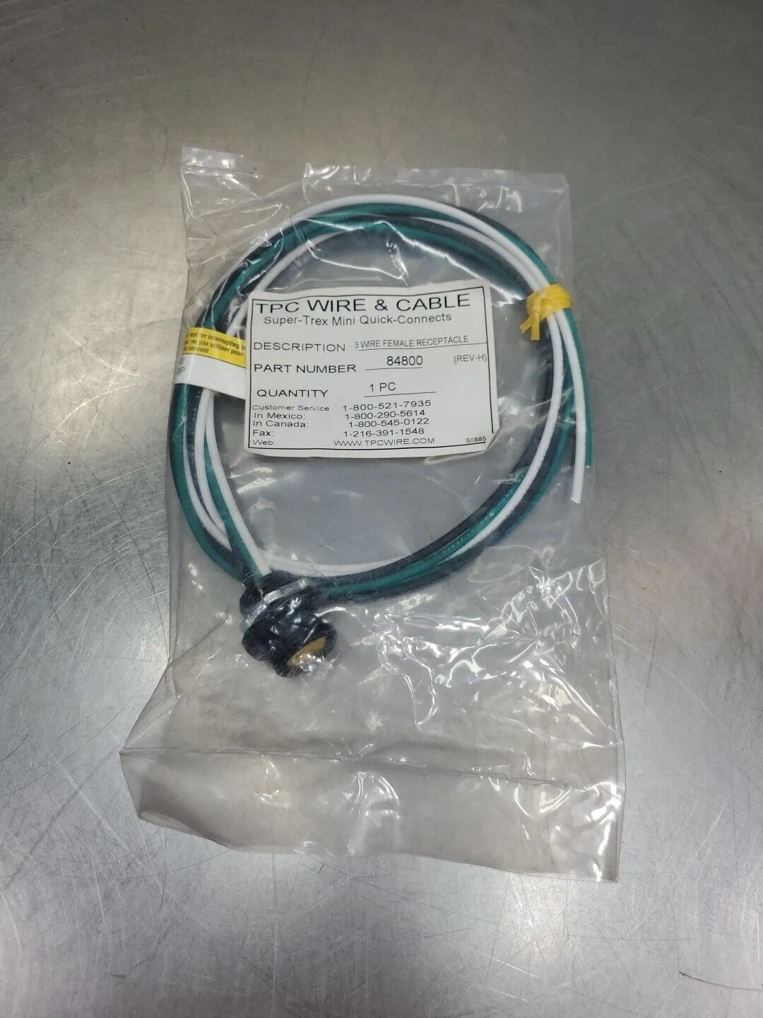 TPC WIRE & CABLE SUPER-TREX QUICK-CONNECT 84800 3-Wire Fem. Receptacle. 5E-18