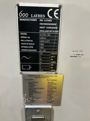 USED 1996 ALPHA 550 lathe