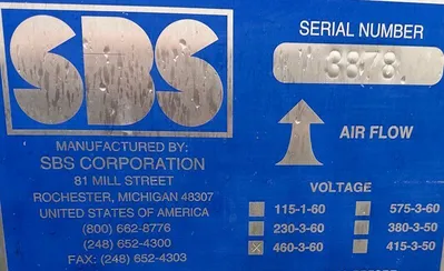SBS CORP. Quench Air Model 5125 Heat Exchanger | Heat Treat Equipment Co. (2)