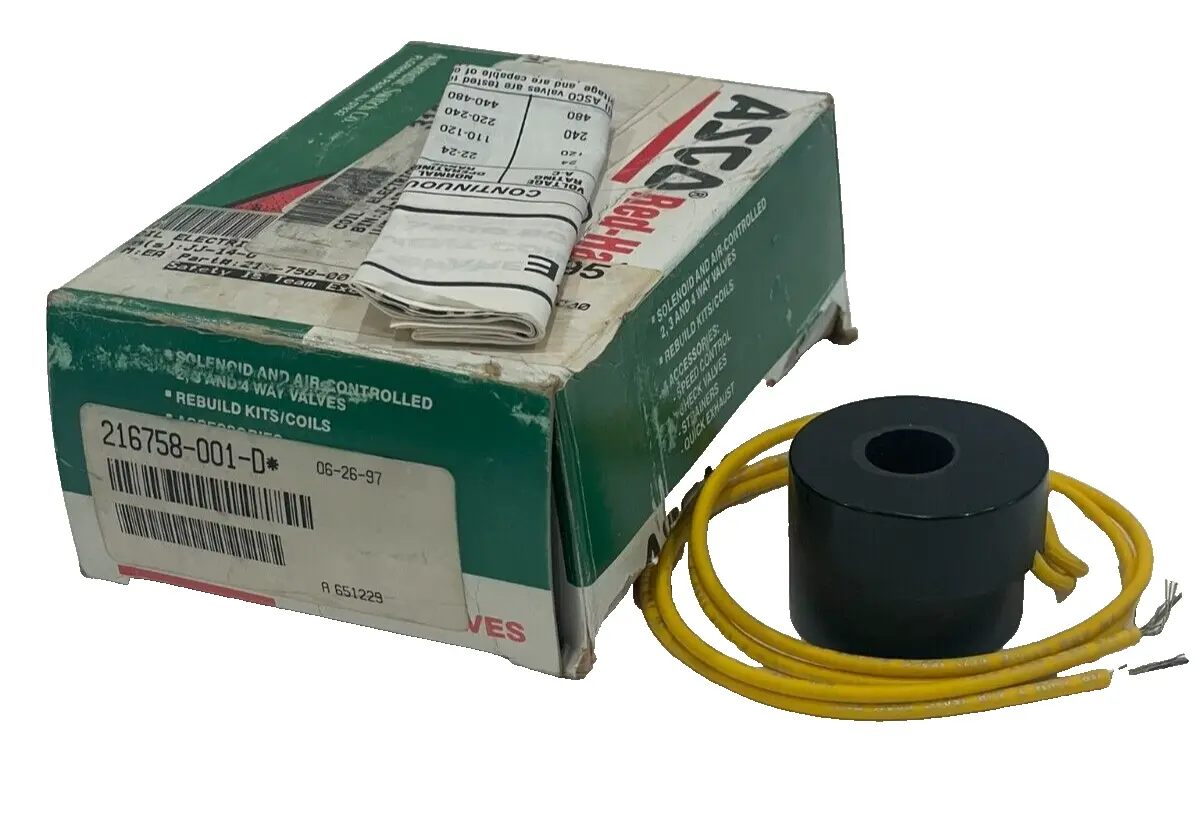 NEW ASCO 216758-001-D SOLENOID VALVE COIL 216758001D