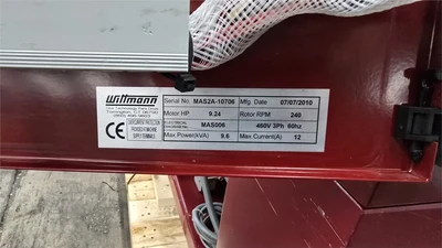 9.7" x 10" Wittmann Knife-Mill Auger Granulator, 9.24 HP