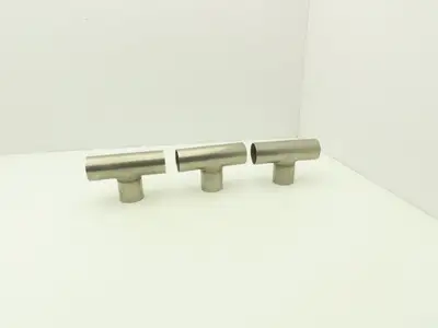 2" OD Tee Butt Weld Adapter Stainless Steel Tumble Finish A = 3 Lot of 3