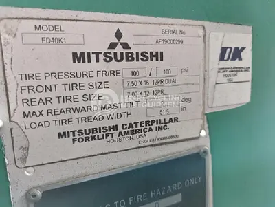 USED MITSUBISHI FD40K1 8000# FORKLIFT