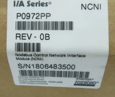 NEW SEALED INVENSYS FOXBORO P0972PP INTERFACE MODULE REV 0B