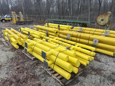(20) 6' LONG x 36" HIGH IDEAL SHIELD TWO LINE PLASTIC COATED HEAVY DUTY GAURDRAIL BARRIER: YOBRO #24874