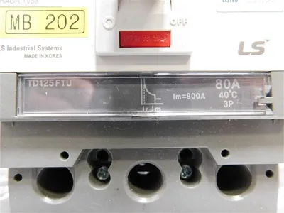 LS Industrial TD 125NU Circuit Breaker 600VAC 50/60Hz 80A TD125FTU Trip Used