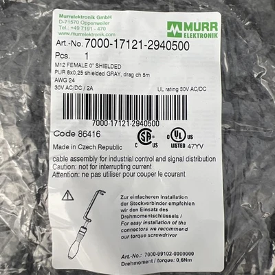 New | in-Stock Murrelektronik 7000-17121-2940500 Cable & Wire California US | Davliegogo LLC #1706530