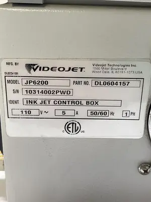USED VIDEOJET VIDEOJET JP6200 110V 5A 50/60HZ