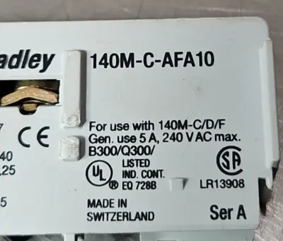 Allen-Bradley 140M-C-AFA10 Auxiliary Contact Block Front Mounted. Loc4D21