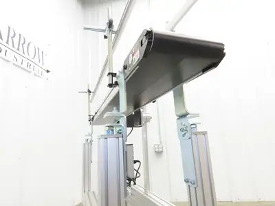 QC Industries 48"L Portable Flat Conveyor 150mm Belt 115V Variable Speed 42FPM
