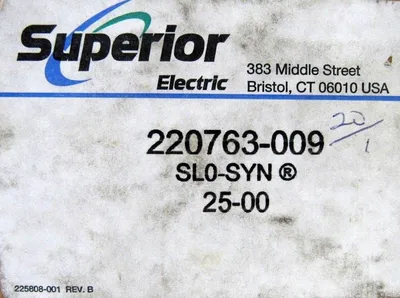 NEW SUPERIOR ELECTRIC 220763-009 SPEED REDUCER 220763009 SLO-SYN 25-00