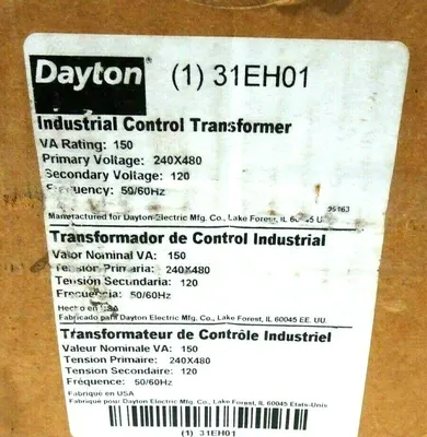 NEW DAYTON 31EH01 TRANSFORMER