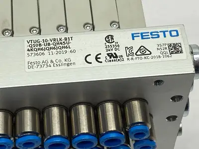 VTUG-10-VRLK-B1T-Q10B-UB-QH4SU-4KQH6JQH6JQH6L, 573606 | Festo VTUG-10-VRLK-B1T-Q10B-UB-QH4SU-4KQH6JQH6JQH6L Valve Terminal 573606 - New Other