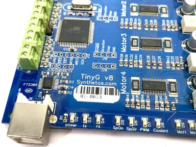 USED SYNTHETOS TINYG V8 QUADRUPLE MOTOR CONTROL CARD BOARD131V8H