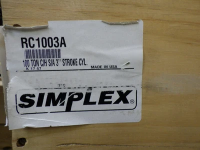 Simplex 100 Ton 3" Single-Acting Center Hole Hydraulic Cylinder RC1003A (STK)