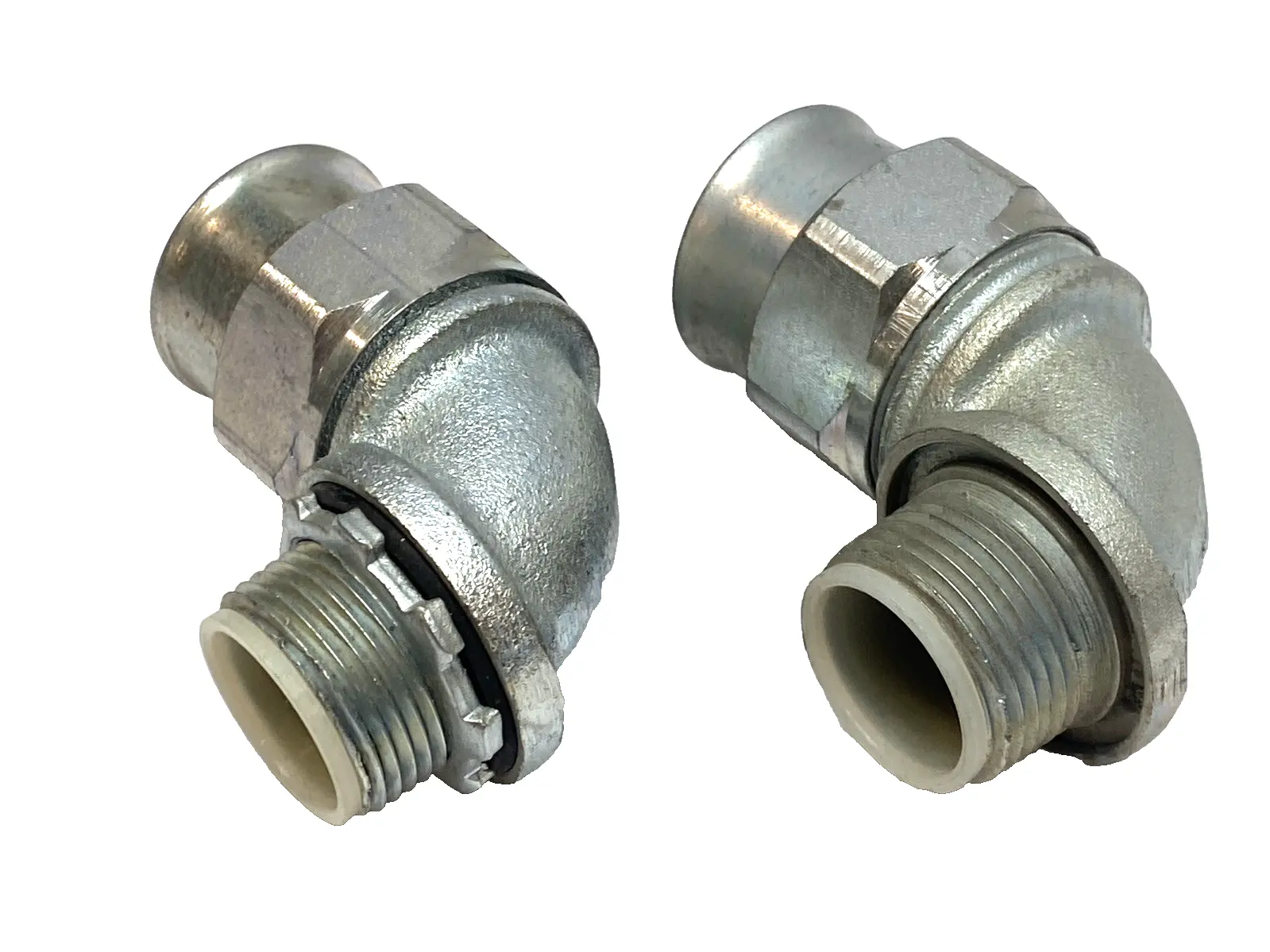New | in-Stock Appleton Liquidtight 45° Connector 1-1/2" Malleable Iron LOT OF 2 Electrical Fittings Michigan US | Maverick Industrial Sales #1398301
