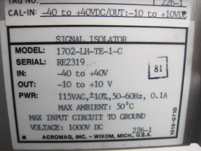 ACROMAG 1702-LH-TE-1-C SIGNAL ISOLATOR 1702LHTE1C