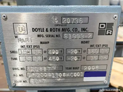Used DOYLE & ROTH EC-7 Heat Exchangers Illinois US | Aaron Equipment #85107