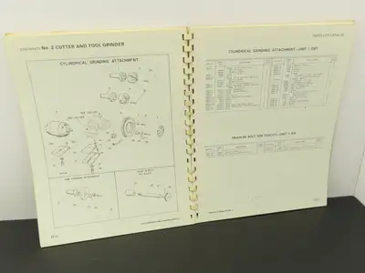 Cincinnati No 2 DO Cutter & Tool Grinder Owner Operator Instruction Manual