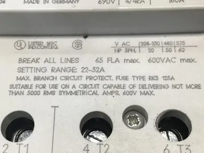 USED SIEMENS 3VU1600-0MP00