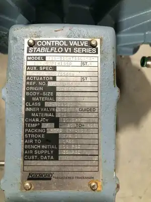 Foxboro Stabilflo V1 Series V1S-01CNTSSLBKS-M 1″ Steel Globe Control Valve