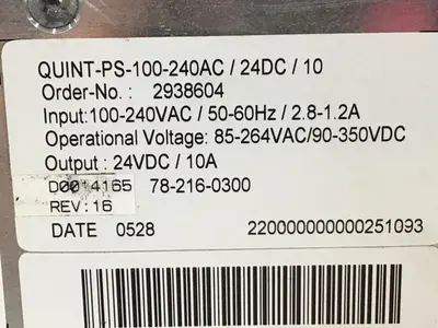 USED PHOENIX CONTACT QUINT-PS-100-240AC/24DC/10