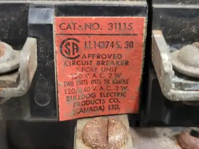 Pushmatic Circuit Breaker Assembly, 3x20 Amp, 3x15 Amp