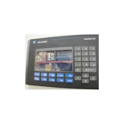 Used Allen-bradley Panelview 550 Cat 2711-b5a15 With Cabinet