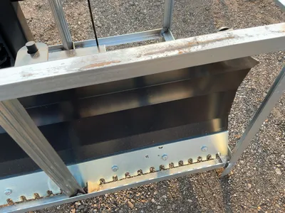New JCT 84” Plow Blade Skid Steer Attachment, Universal Quick Attach, Hydraulic Angle, Spring Trip, ...