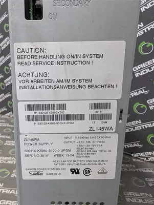 Siemens / Sanken S30122-K5950-S100-3 Hi-Path Power Supply Assembly ZL145WA Used