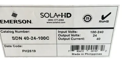NEW SOLA SDN-40-24-100C POWER SUPPLY SDN 4024100C