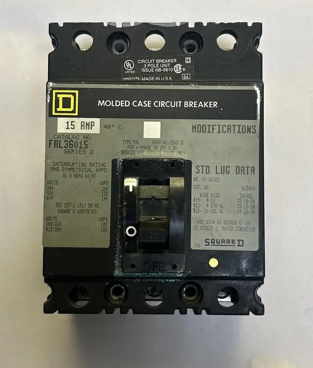 Used SQUARE D FAL36015 Miscellaneous Equipment (Electrical & Power) Ohio US | Surplus Asset Holdings #1240155