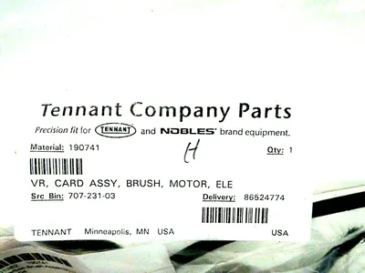 NEW TENNANT 190741 VR, CARD ASSY, BRUSH, MOTOR