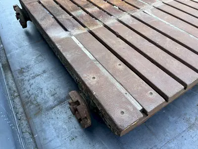 96" X 72" X 18" T-SLOTTED PORTABLE STEEL FLOOR LAYOUT PLATE: STOCK #16815