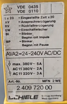 Schiele - 2 409 720 00 - MFN - Time Delay Relay loc4A11