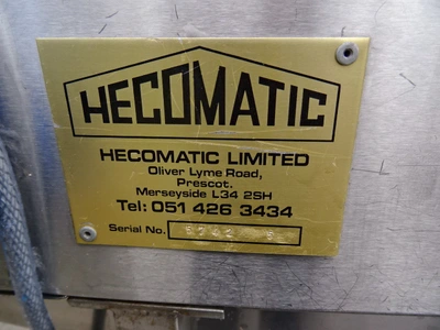 Hecomatic S/S Coater -Deduster Plastic Belt 370 mm x 1,600 mm long