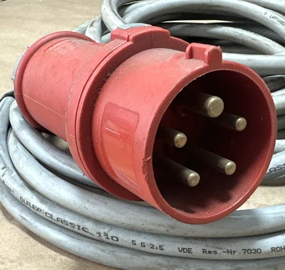 (2) MENNEKES 16A-6h - TYP 3 Industrial Plug (3P + N) IP44 200/346V 240/415V