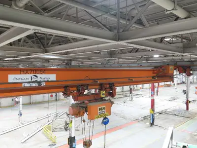 Cleveland Tramrail P&H 4 Ton Underhung Bridge Crane 45' 10" Span w/Remote