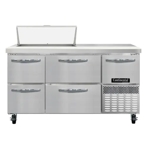 Continental RA60N8-D 60" Sandwich/salad Prep Table W/ Refrigerated Base, 115v