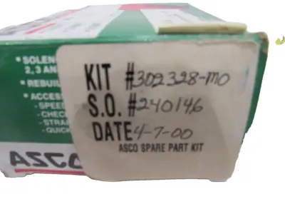 NEW ASCO 302398 REPAIR KIT MISSING DIAPHRAGM