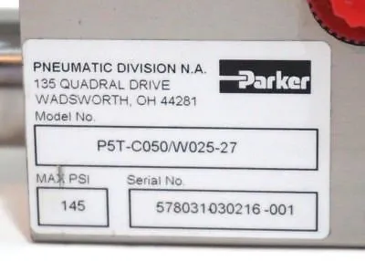 NEW PARKER P5T-C050/W025-27 GUIDED CYLINDER P5TC050W02527