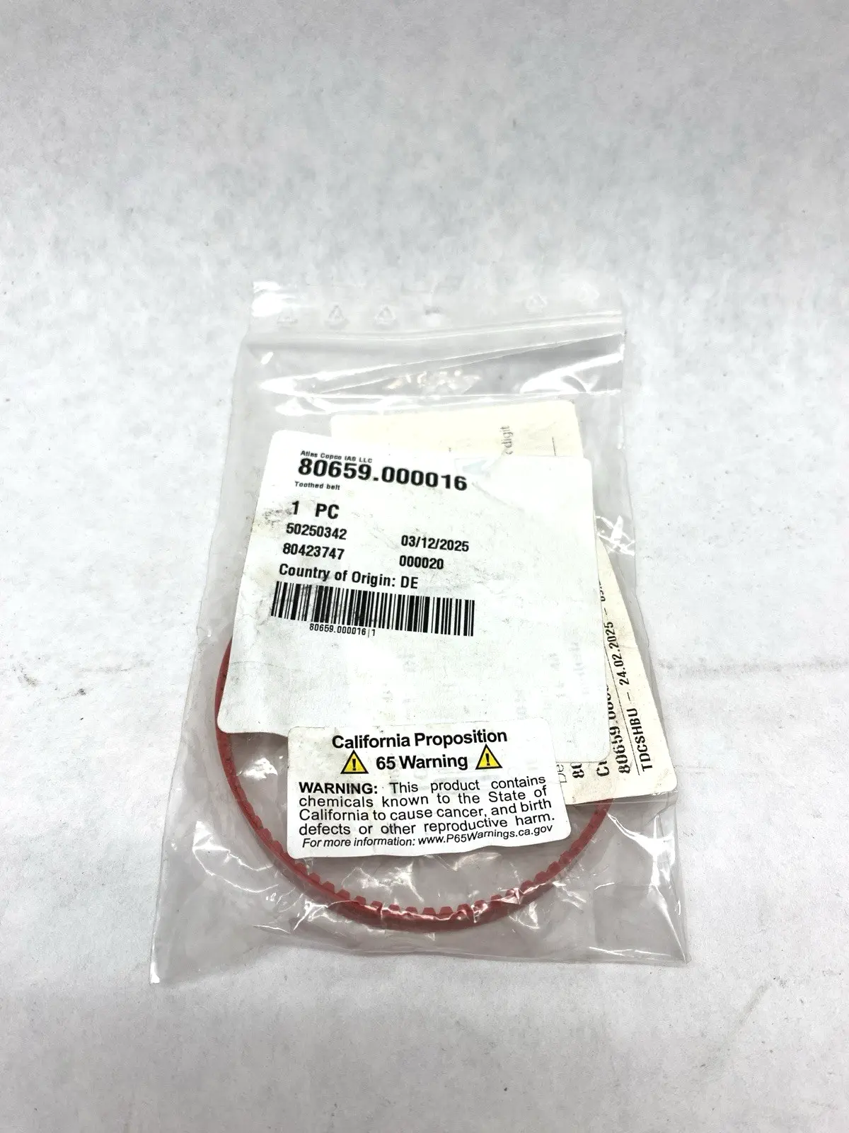 NEW ATLAS COPCO TIMING BELT SYNCHROFLEX AT 3/252 GEN III