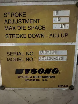 USED 2000 WYSONG XCL100-120