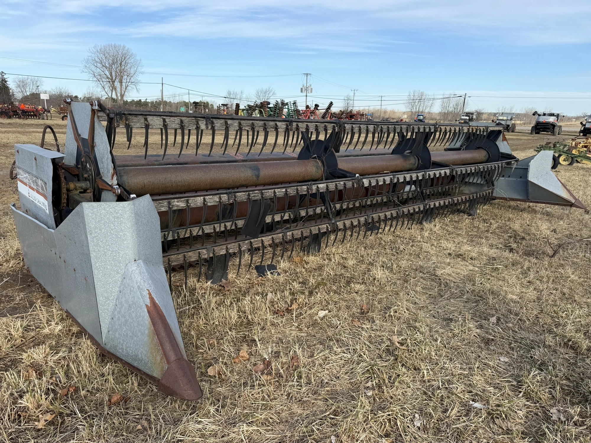 (1) make and model unknown 20' foot grain head, S/N N6-01012, for parts or repair only, working cond...