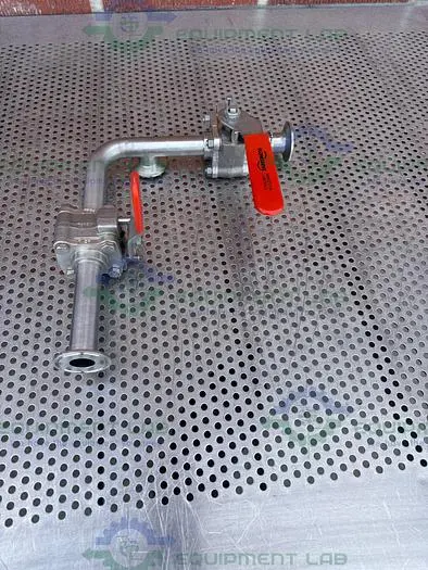 Used LOT OF 2 - FLOWSERVE 1 EK7066TXBO V36 RO BALL VALVE W/ 3 WAY 1" SANITARY FITTING Valves/Fittings California US | Equipment Lab #485817