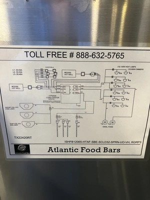 1-0606 Atlantic Food Bars 12.75 Foot Remote Hot and Cold Salad Buffet Bar